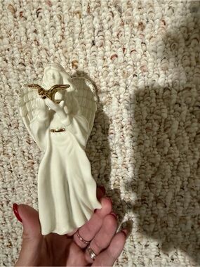 Lenox Ceramic Angel Figurine with Gold Accent